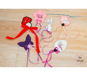 Stickdatei ITH - Blumenstecker Schmetterling